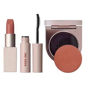 ROSE INC Satin Lip Color Lipstick, Mini Mascara, & Cream Blush and Lip Color